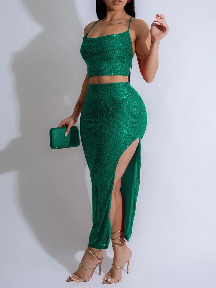 Glitter Sequined Party Maxi Dr - Cami Top Lace ulasan dan harga